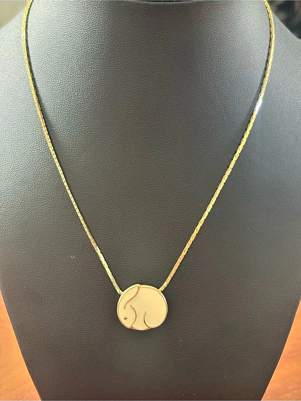 Trifari Gold-Tone Bunny Pendant Necklace